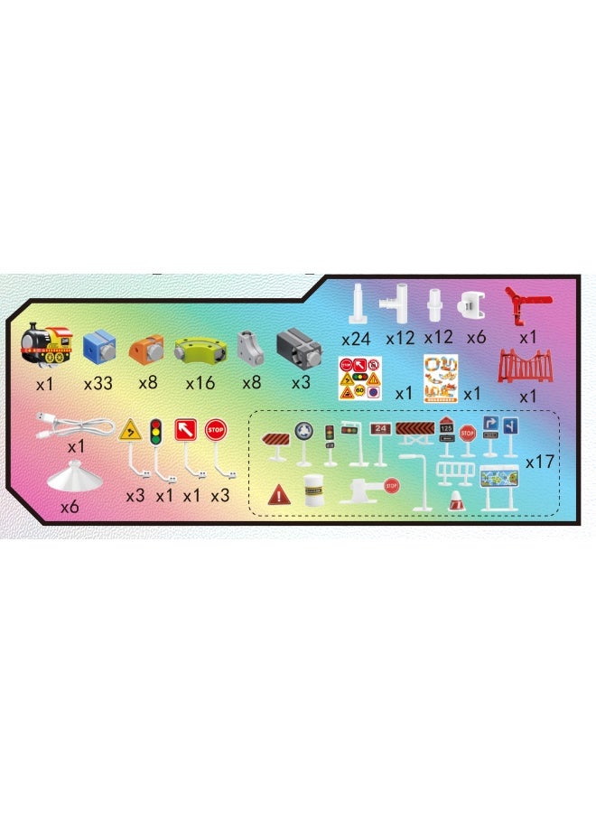 Magni Mates Transforming Magnetic Track Vehicle Set 159 PCS – Modular Magnetic Rail Track Building Blocks with Rechargeable Car, Bridges and Accessories for Kids STEM Creative Play - Image 5